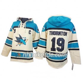 San Jose Sharks Joe Thornton 19 Cream Sawyer Hooded Sweatshirt - Herren
